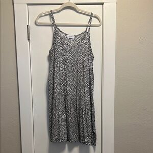 Carly Jean Los Angeles Black and White Spaghetti Strap Midi Sundress